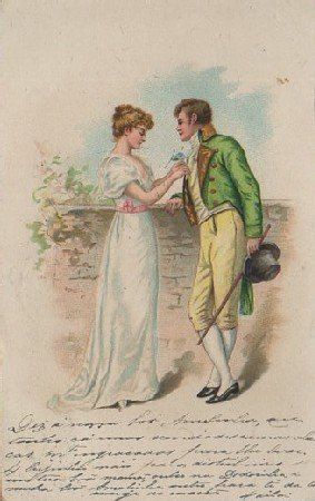 POSTAL ROMANTICA. PAREJA HOMBRE Y MUJER