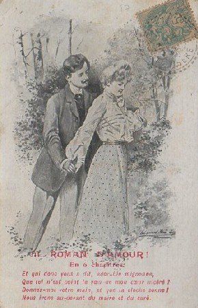 POSTAL ROMANTICA. PAREJA HOMBRE Y MUJER