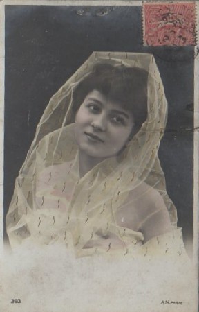 POSTAL ROMANTICA. MUJER DE NOVIA