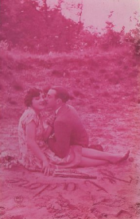 POSTAL ROMANTICA. PAREJA HOMBRE Y MUJER