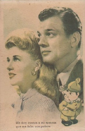 POSTAL ROMANTICA. ME DOY CUENTA A MI MANERA QUE ME FALTA COMPAÑERA