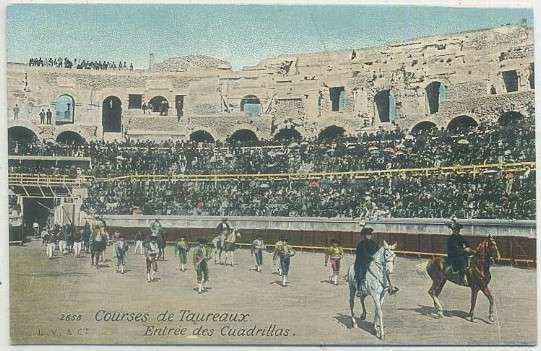 POSTAL DE TOROS. COURSES DE TAREAUX ENTREE DES CUADRILLAS Nº 2658