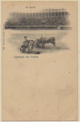 POSTAL TAURINA. COL. TAUROMAQUIA. CORRIDA DE TOROS. UN QUITE Nº 128