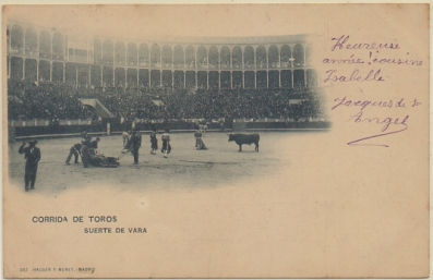 POSTAL TAURINA. COL. TAUROMAQUIA. CORRIDA DE TOROS. SUERTE DE VARAS Nº 207