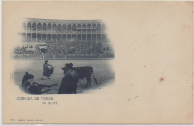 POSTAL TAURINA. COL. TAUROMAQUIA. CORRIDA DE TOROS.  UN QUITE Nº 209