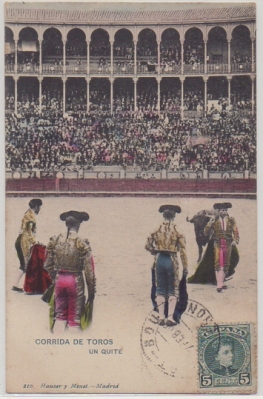 POSTAL TAURINA. COL. TAUROMAQUIA. CORRIDA DE TOROS.  UN QUITE Nº 210