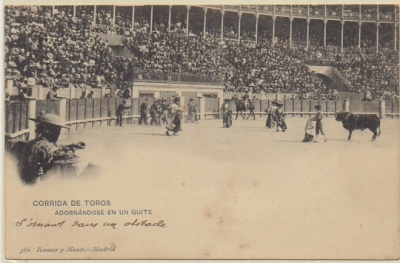 POSTAL TAURINA. COL. TAUROMAQUIA. CORRIDA DE TOROS. ADORNANDOSE EN UN QUITE Nº 380