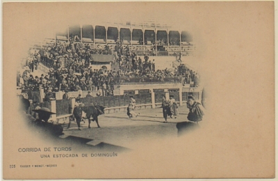 POSTAL TAURINA. COL. TAUROMAQUIA. CORRIDA DE TOROS. UNA ESTOCADA DE DOMINGUIN Nº 325