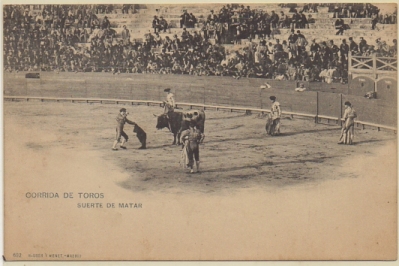 POSTAL TAURINA. COL. TAUROMAQUIA. CORRIDA DE TOROS. SUERTE DE MATAR Nº 694