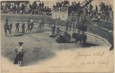 POSTAL TAURINA. COL. TAUROMAQUIA. CORRIDA DE TOROS. UN QUITE Nº 702
