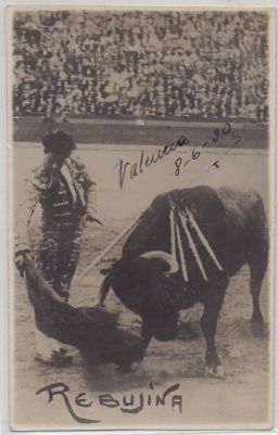 POSTAL TAURINA. REBUJINA EN LA PLAZA DE TOROS DE VALENCIA. AÑO 1930. POSTAL FOTOGRAFICA