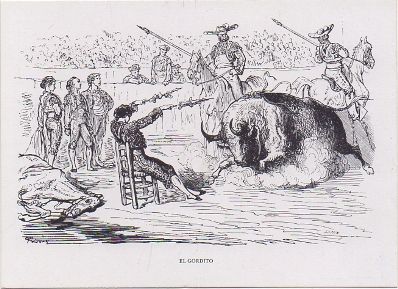 POSTAL DIBUJO TAURINO. EL GORDITO. 17,5x12,5 CM.