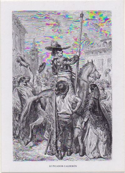 POSTAL DIBUJO TAURINO. LE PICADOR CALDERO. 17,5x12,5 CM.