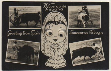 POSTAL TAURINA. RECUERDO DE ESPAÑA. VARIAS ESCENAS. POSTAL TROQUELADA