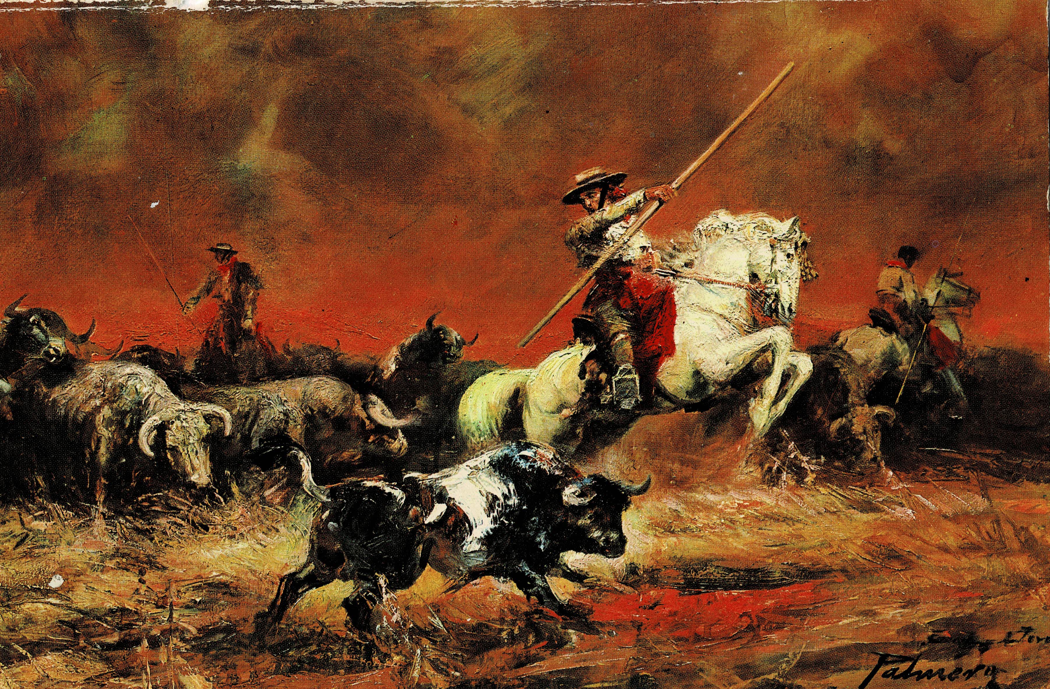 POSTAL TAURINA OLEO DE A. PALMERO