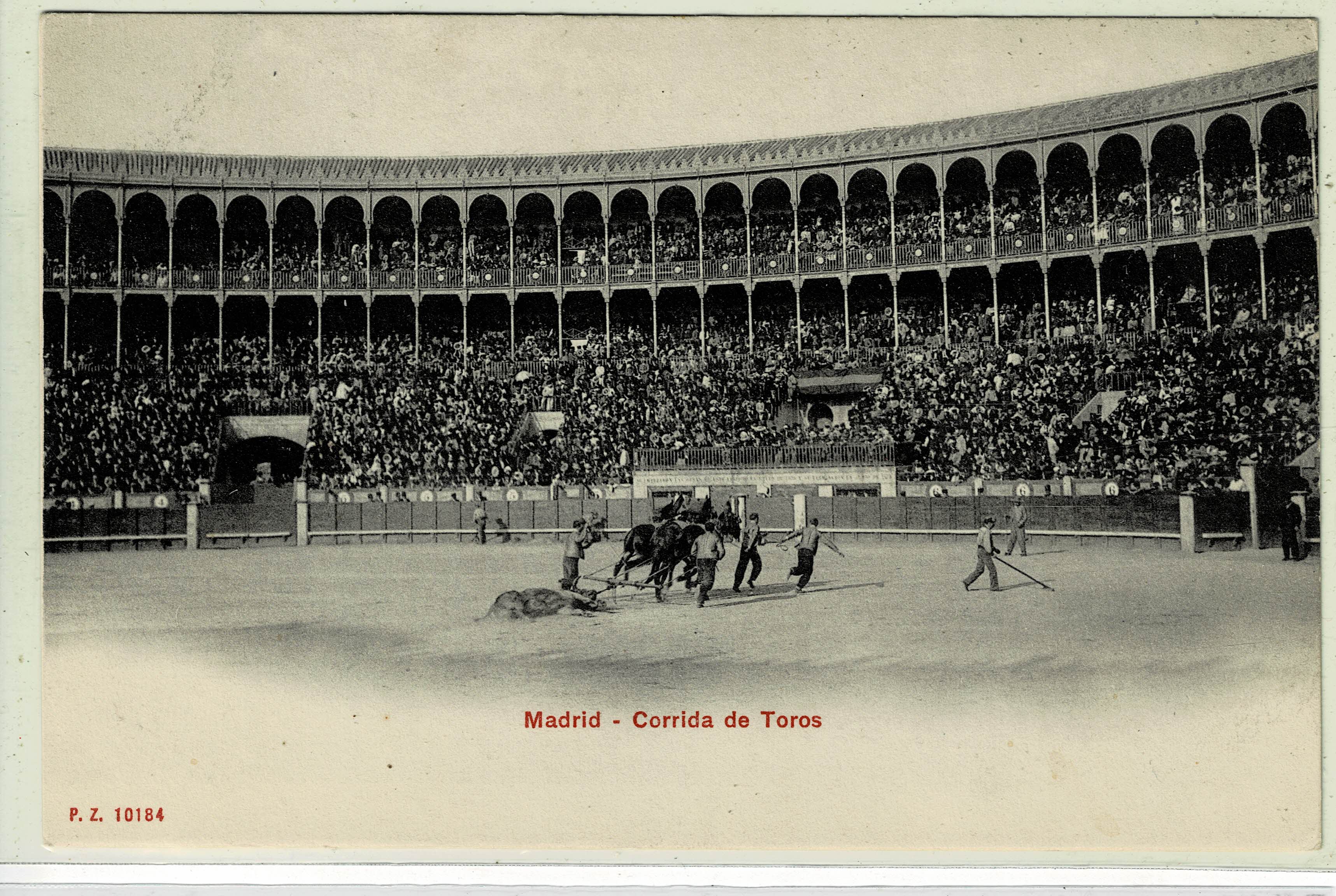 POSTAL TAURINA. CORRIDA DE TOROS EN MADRID.