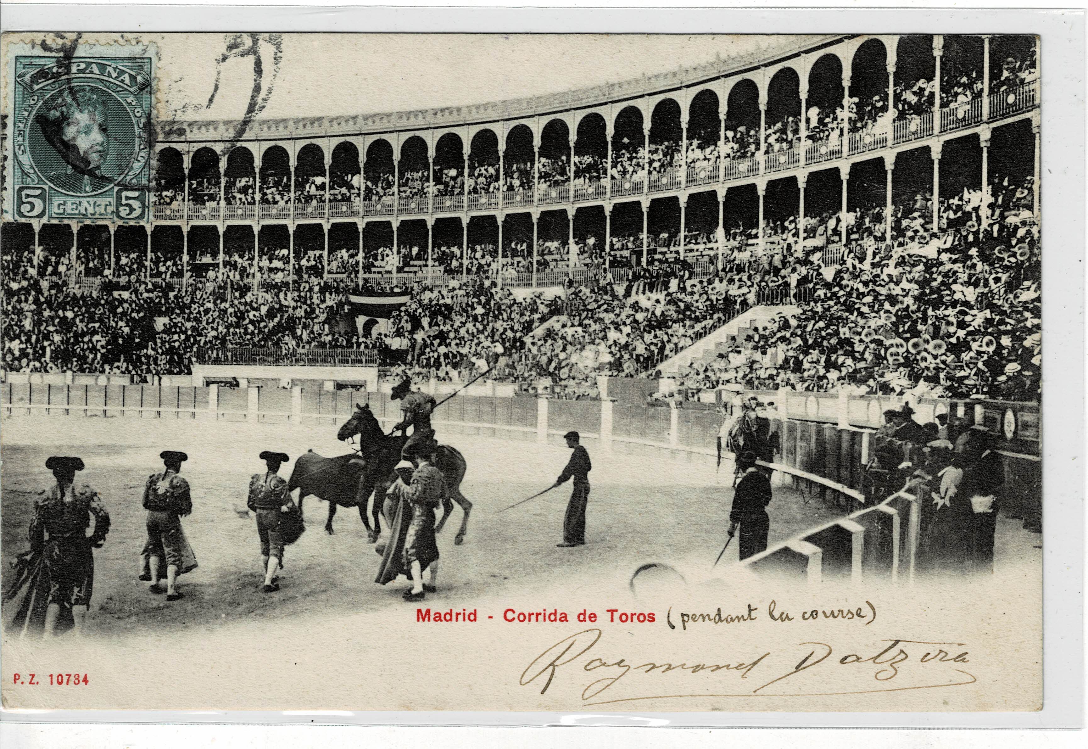 POSTAL TAURINA. CORRIDA DE TOROS EN MADRID.