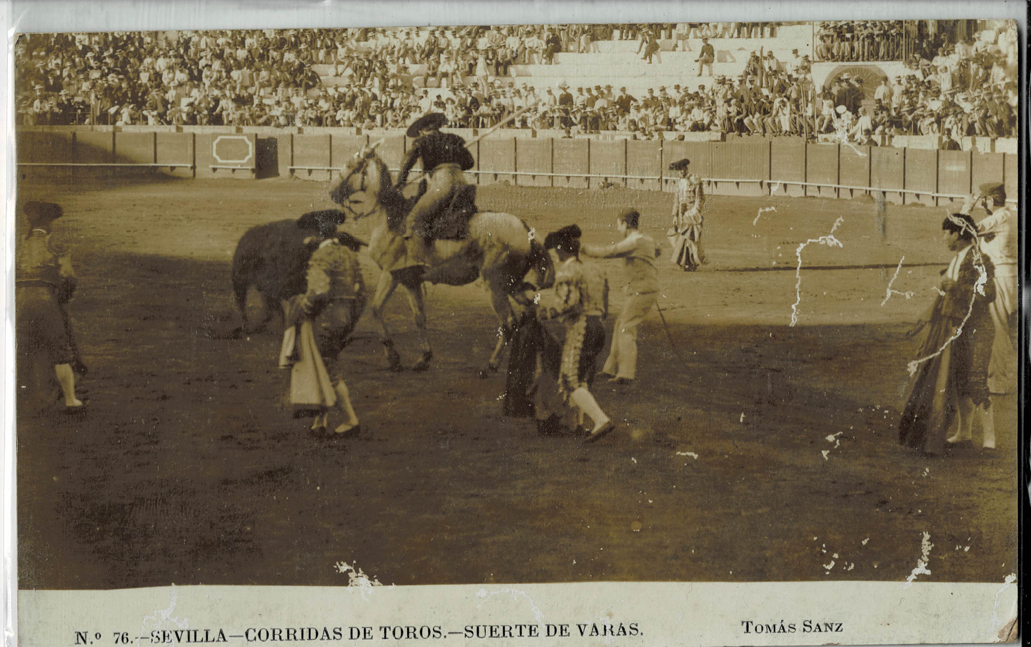 POSTAL TAURINA. SEVILLA. CORRIDAS DE TOROS. SUERTE DE VARAS Nº76