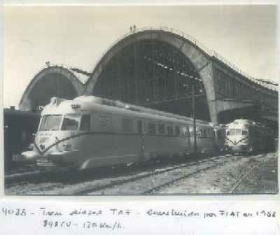 POSTAL DE TRENES Nº 4035. TREN DIESEL TAF. CONSTRUIDO POR FIAT EN 1952