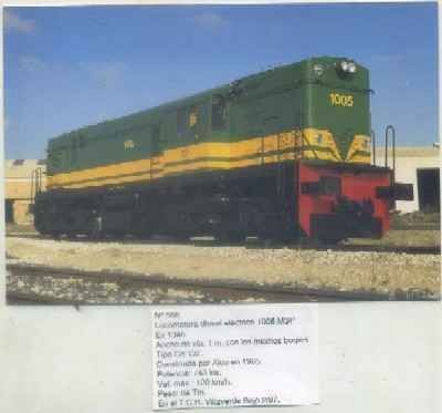 POSTAL DE TRENES Nº 566. LOC. DIESEL ELECT. 1005 MSP. TIPO CO CO. CONST. POR ALGO 1965