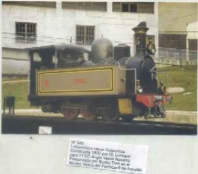 POSTAL DE TRENES Nº 586. LOC. VAPOR GUIPUZCOA. CONST. POR ST. LEONARD EN 1892