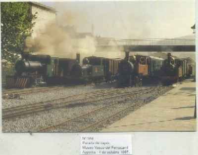 POSTAL DE TRENES Nº 584. PARADA DE VAPOR. MUSEO VASCO DEL FERROCARRIL. AZPEITIA 1997
