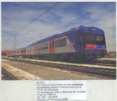 POSTAL DE TRENES Nº 619. U/T 2102 CPTM BRASIL. CONST. OR CAF Y MACOSA EN 1974