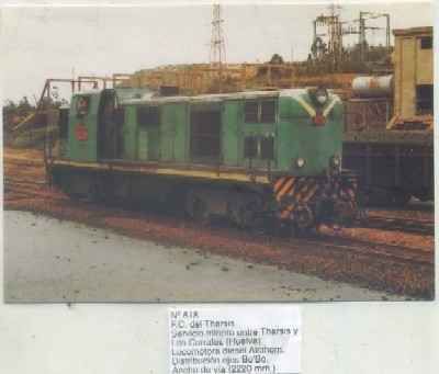POSTAL DE TRENES Nº 618. F.C. THARSIS. LOC. DIESEL ALSTHOM