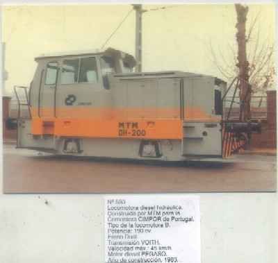 POSTAL DE TRENES Nº 593. LOC. DIESEL. CONST. POR MTM PARA CEMENTERA CIMPOR. AÑO 1983
