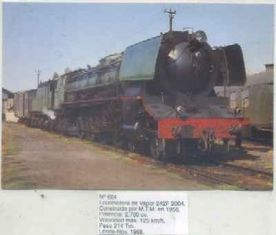 POSTAL DE TRENES Nº 624. LOC. VAPOR 242F 2004. CONST. POR M.T.M. EN 1956
