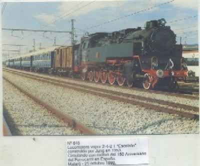 POSTAL DE TRENES Nº 645. LOC. VAPOR 2-4-2 T -ESCATRON- CONST. POR JUNG EN 1953