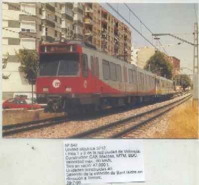 POSTAL DE TRENES Nº 642. UNIDAD ELECTRICA 3712. CONST. CAF, MACOSA, MTM Y BBC