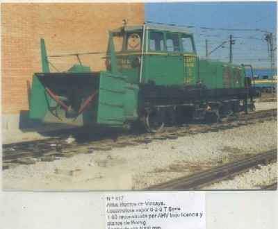 POSTAL DE TRENES Nº 417. ALTOS HORNOS DE VIZCAYA. LOC. VAPOR 0-2-0 T. RECONST. AHV