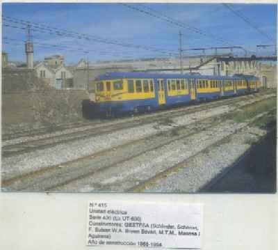 POSTAL DE TRENES Nº 415. UNIDAD ELECTRICA SERIE 436. CONST. GETESA 1958