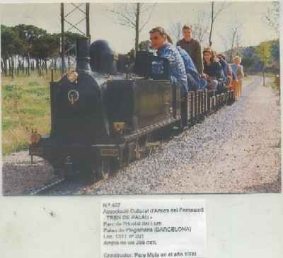 POSTAL DE TRENES Nº 407. TREN DE PALAU. PARC DE L'HOSTAL DEL FUM. CONST. PERE MULA