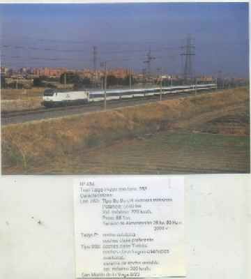 POSTAL DE TRENES Nº 434. TREN TALGO P-200 CON LOC. 252. SAN MARTIN DE LA VEGA 1993
