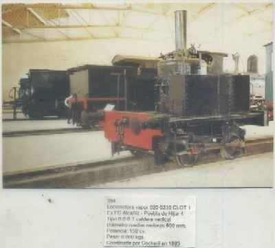 POSTAL DE TRENES Nº 394. LOC. VAPOR 020-0210 CLOT 1. CONST. POR COCKERIL EN 1885