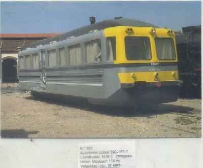 POSTAL DE TRENES Nº 383. AUTOMOTOR DIESEL 590-165-7. CONST. M.M.C. ZARAGOZA