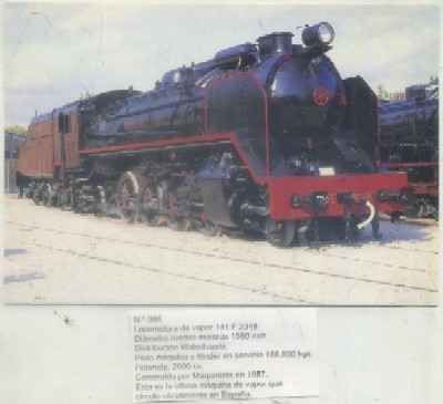 POSTAL DE TRENES Nº 386. LOC. VAPOR 141 F 2348. CONST. MAQUINISTA EN 1957