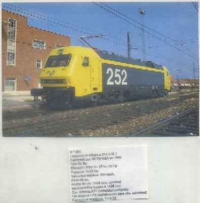 POSTAL DE TRENES Nº 364. LOC. ELECT. 252-016-1. CONST. POR MEINFESA EN 1992. FUENCARRAL