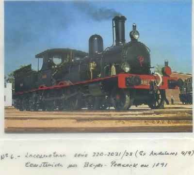 POSTAL DE TRENES. Nº 6. LOC. SERIE 220-2021/23. CONST. BYES-PEACOCK EN 1891