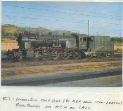 POSTAL DE TRENES. Nº 7. LOC. 240F 2262. CONST. POR MTM. EN 1922
