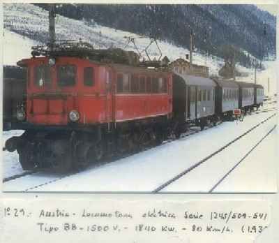 POSTAL DE TRENES. Nº 29. AUSTRIA. LOC. ELECT. SERIE 1245/509-541. TIPO BB