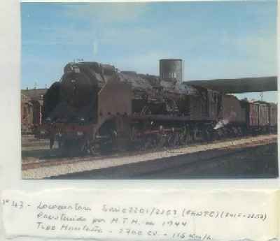 POSTAL DE TRENES. Nº 43. LOC. SERIE 2201/2257. CONSTRUIDA POR M.T.M. EN 1944