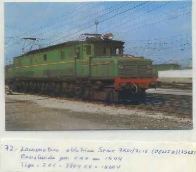 POSTAL DE TRENES. Nº 72. LOC. ELECT. SERIE 7501/7512. CONST. POR CAF EN 1944