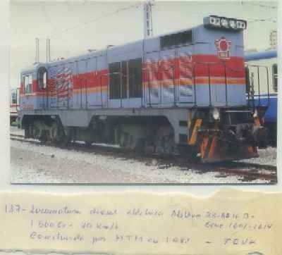 POSTAL DE TRENES. Nº 137. LOC. DIESEL ELECT. SERIE 1601-16º4. COSNT. M.T.M. EN 1982