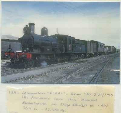 POSTAL DE TRENES. Nº 139. LOC. FINES. SERIE 130-2121/2145. CONST. SHARP STEWART 1902