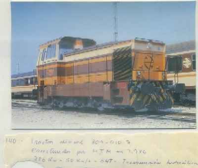 POSTAL DE TRENES. Nº 140. TRACTOR DIESEL 309-010-7. CONST. POR M.T.M. EN 1986
