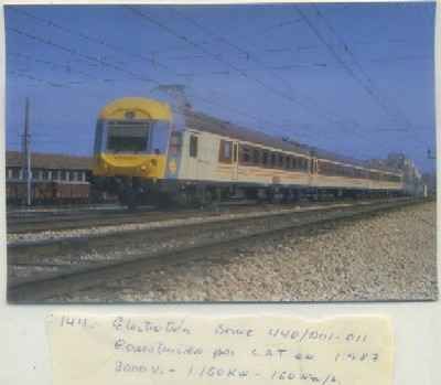 POSTAL DE TRENES. Nº 144. ELECTROTREN SERIE 440/011. CONST. POR CAF EN 1987