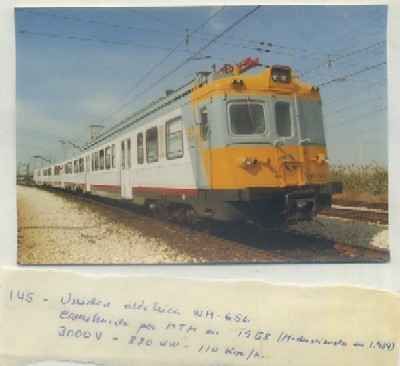 POSTAL DE TRENES. Nº 145. UNIDAD ELECT. WM 656. CONST. POR M.T.M. EN 1958
